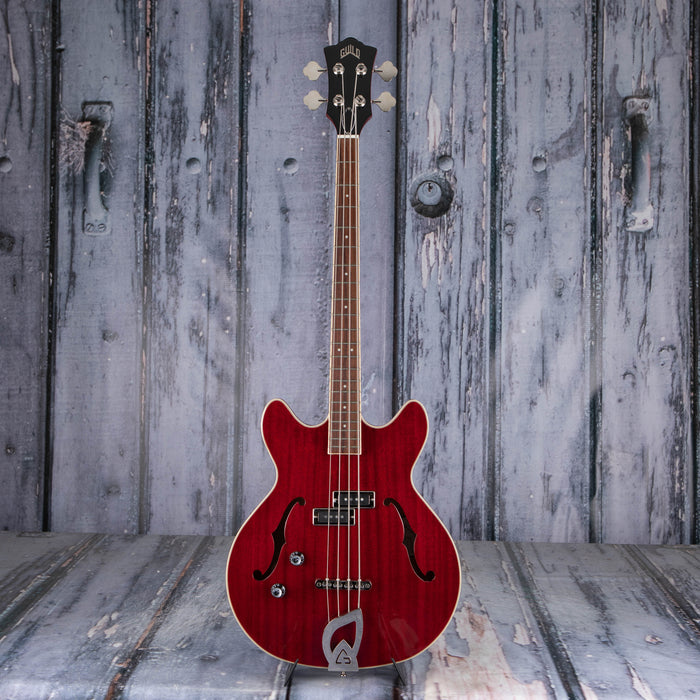 Guild Starfire I Left-Handed Hollowbody Bass, Cherry Red