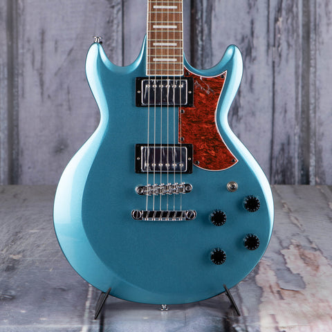 Ibanez AX120 Electric Guitar, Metallic Light Blue, front closeup