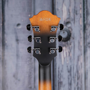 Ibanez Artcore AF55 Left-Handed Hollowbody Guitar, Tobacco Flat, back headstock