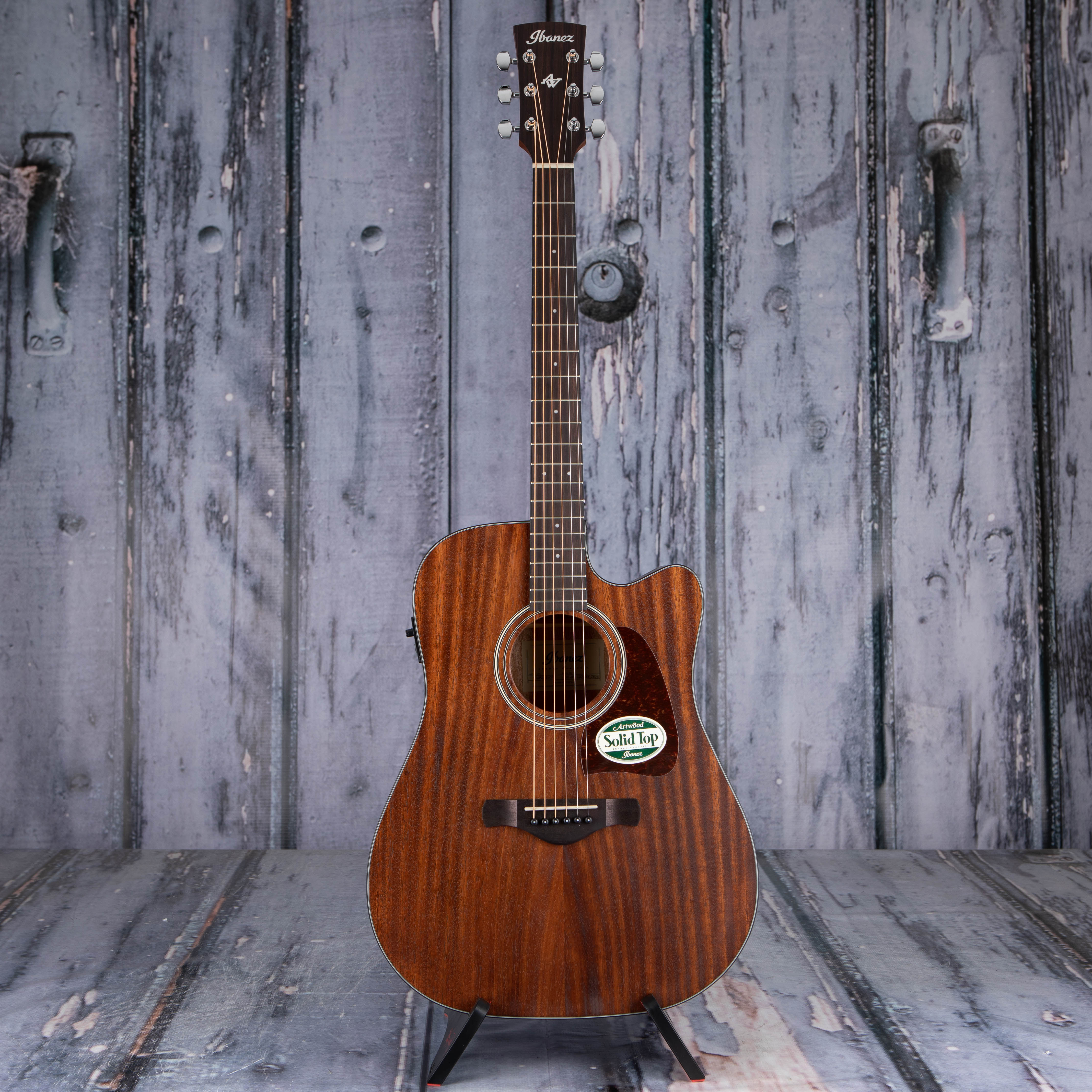 Ibanez Artwood AW54CE Acoustic/Electric Guitar, Open Pore Natural, front