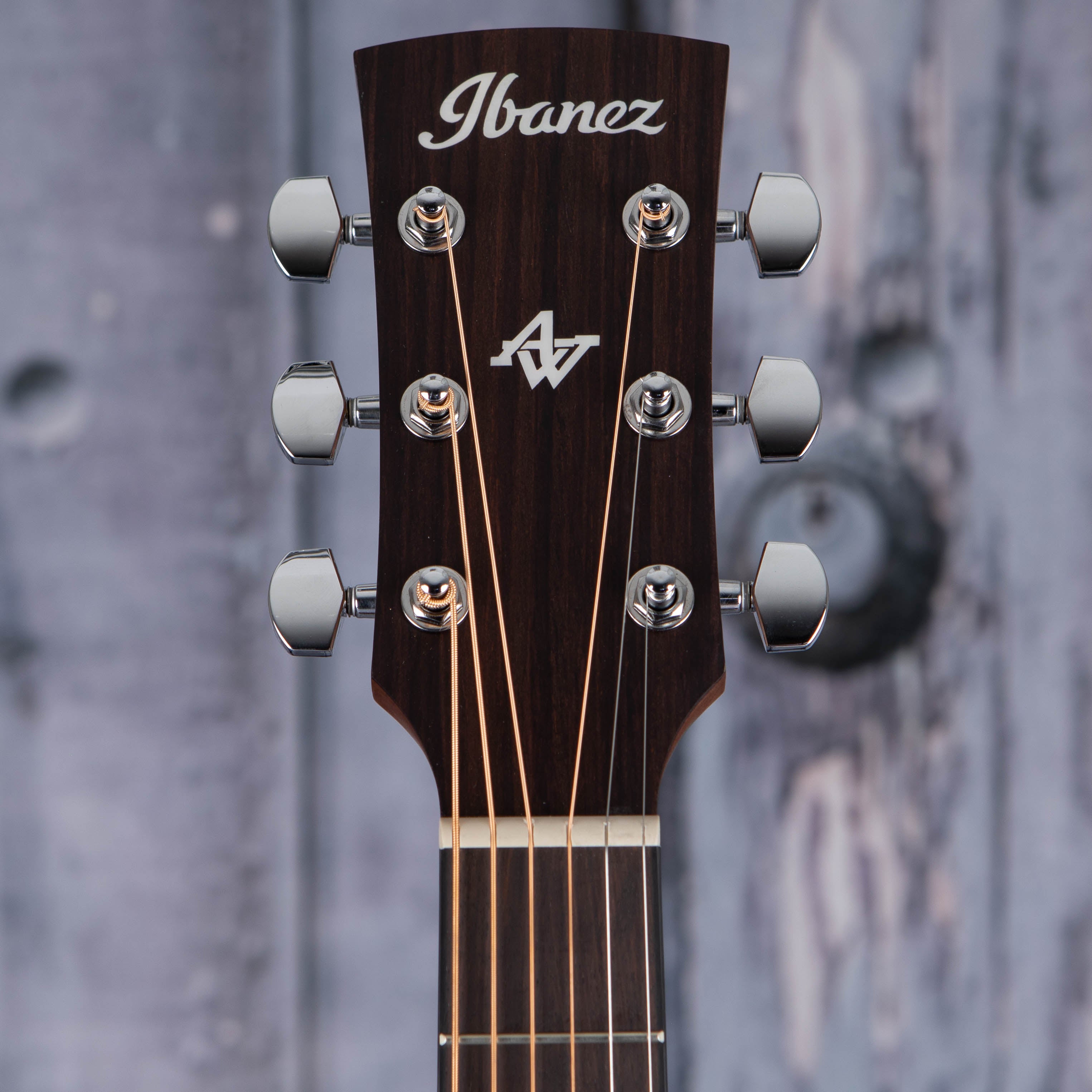 Ibanez Artwood AW54CE Acoustic/Electric Guitar, Open Pore Natural, front headstock