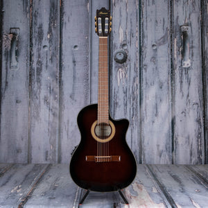 Ibanez GA35TCE Thinline Classical Acoustic/Electric Guitar, Dark Violin Sunburst, front