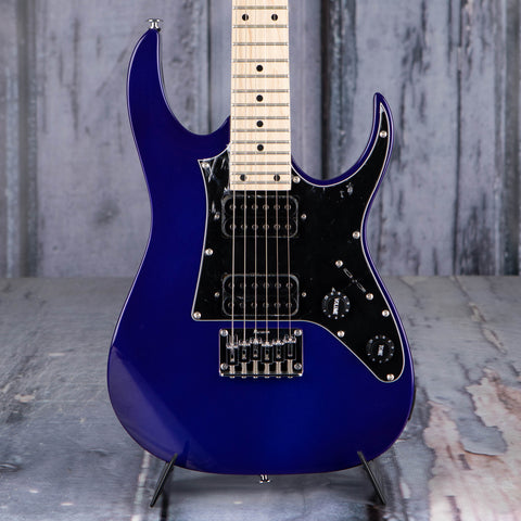 Ibanez GRGM21 miKro Electric Guitar, Jewel Blue, front closeup