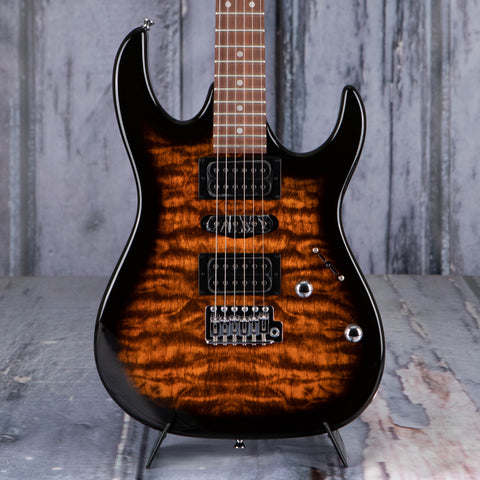 Ibanez Gio GRX70QA Electric Guitar, Sunburst, front closeup