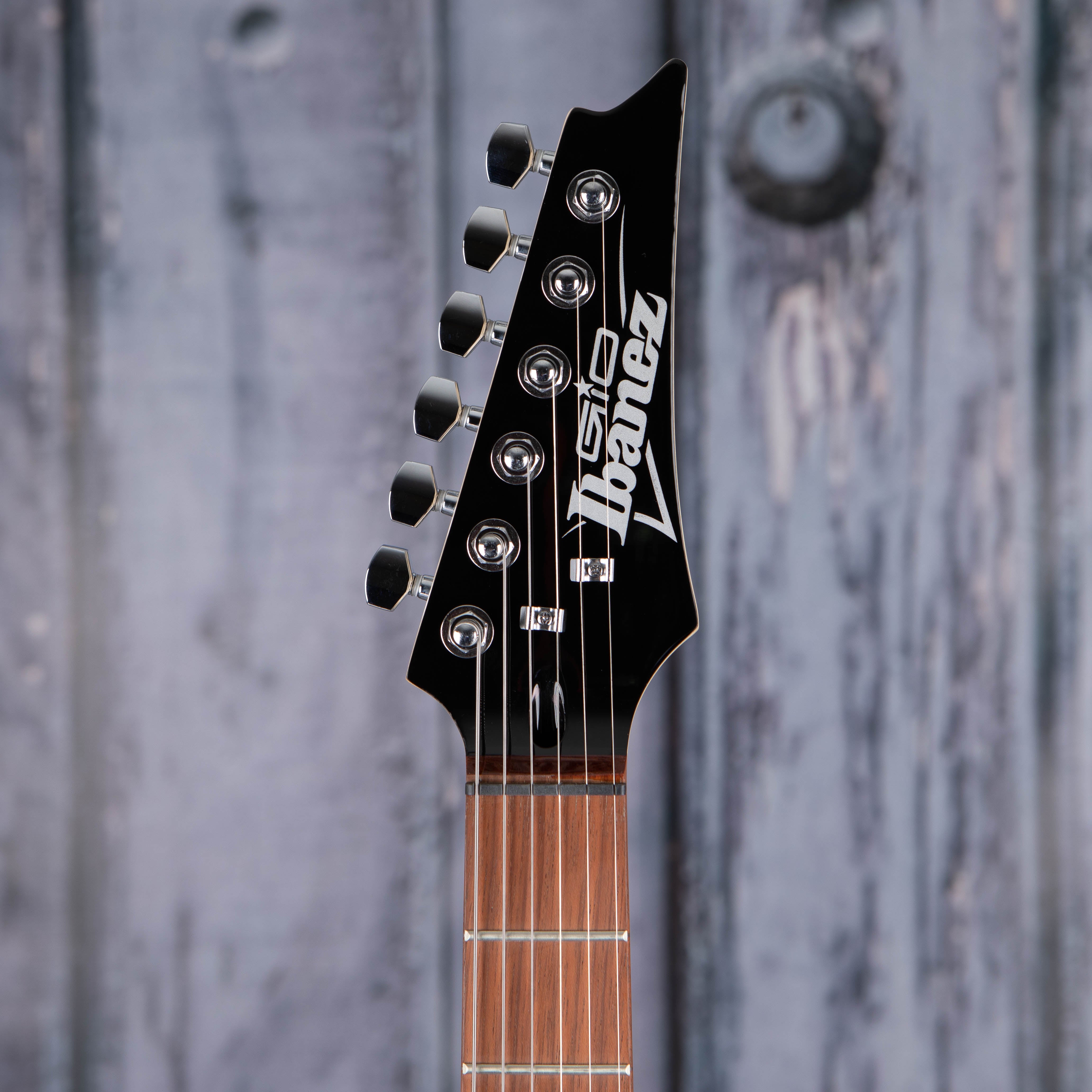 Ibanez Gio GRX70QA Electric Guitar, Transparent Violet Sunburst, front headstock