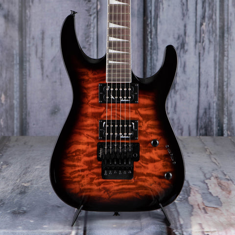 Jackson JS Series Dinky Arch Top JS32Q DKA Electric Guitar, Dark Sunburst, front closeup