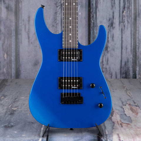 Jackson JS Series Dinky JS11 Electric Guitar, Metallic Blue, front closeup