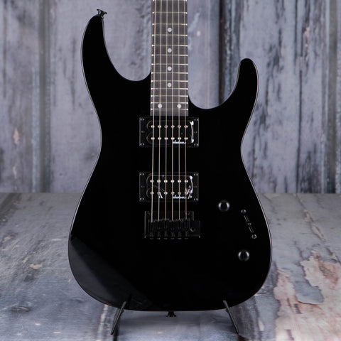 Jackson JS Series Dinky JS12 Electric Guitar, Gloss Black, front closeup