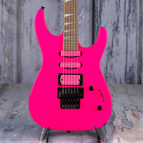 Jackson X Series Dinky DK3XR HSS Electric Guitar, Neon Pink, front closeup