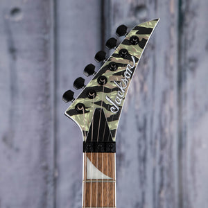 Jackson X Series Soloist SLX DX Camo Electric Guitar, Tiger Jungle Camo, front headstock