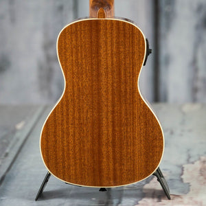 Kala KA-CGE Gloss Mahogany Concert Acoustic/Electric Ukulele, Natural, back closeup