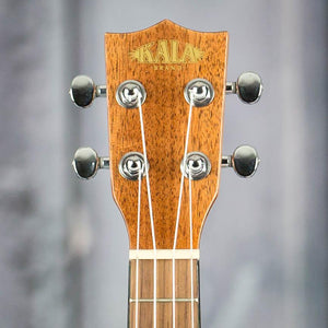 Kala KA-CGE Gloss Mahogany Concert Acoustic/Electric Ukulele, Natural, front headstock