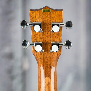 Kala KA-CGE Gloss Mahogany Concert Acoustic/Electric Ukulele, Natural, back headstock