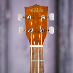 Kala KA-S Satin Mahogany Soprano Ukulele, Natural, front headstock