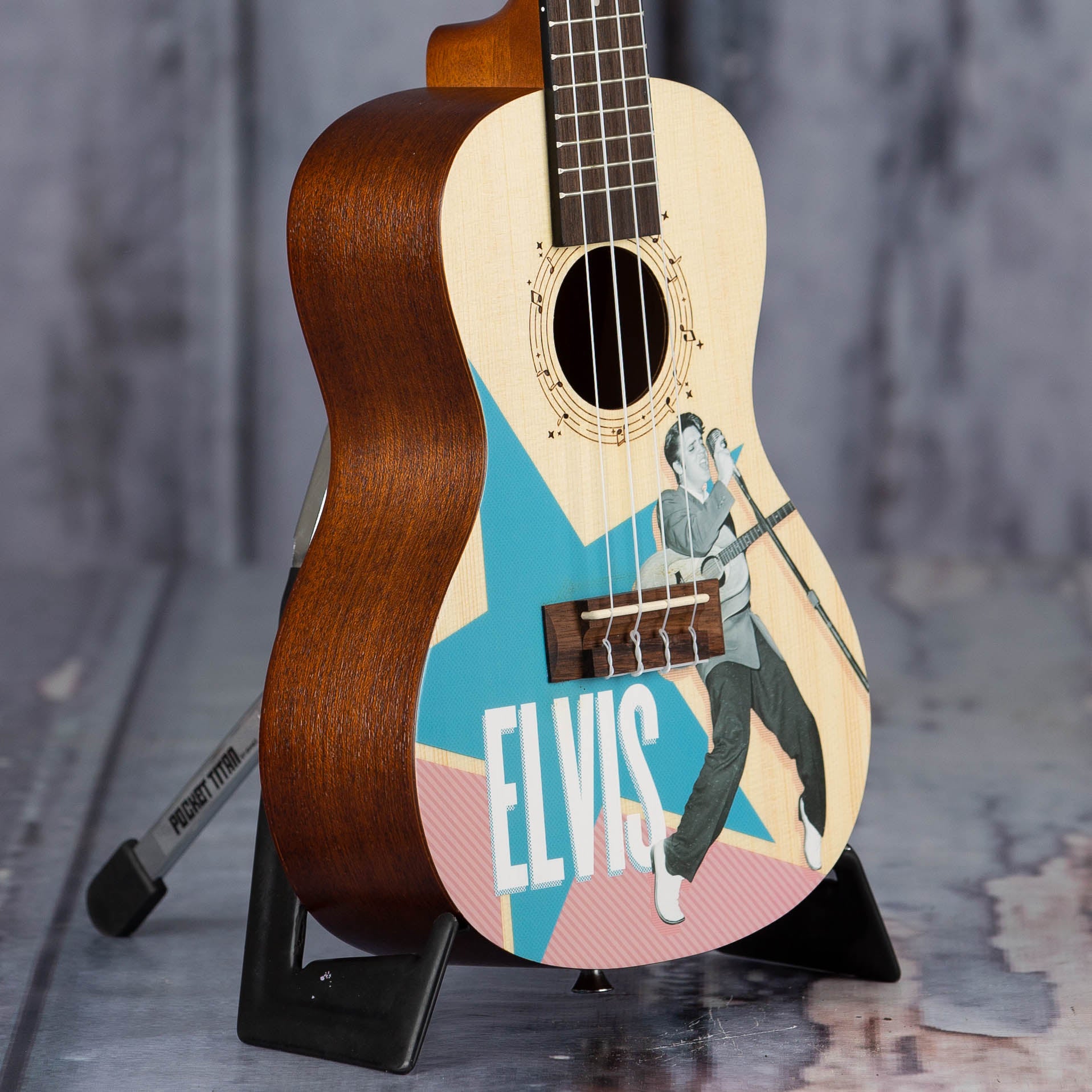 Kala KALA-LTP-C-ERB Learn To Play Elvis Concert Ukulele, Rockabilly, angle