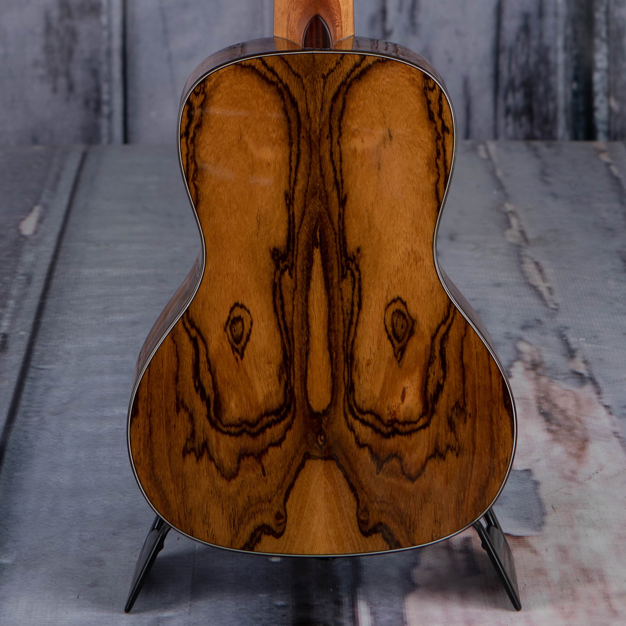 Kala Premier Exotic Bocote Concert Ukulele, Natural, back closeup