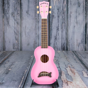Kala Soprano Dolphin Ukulele, Pink Burst, front