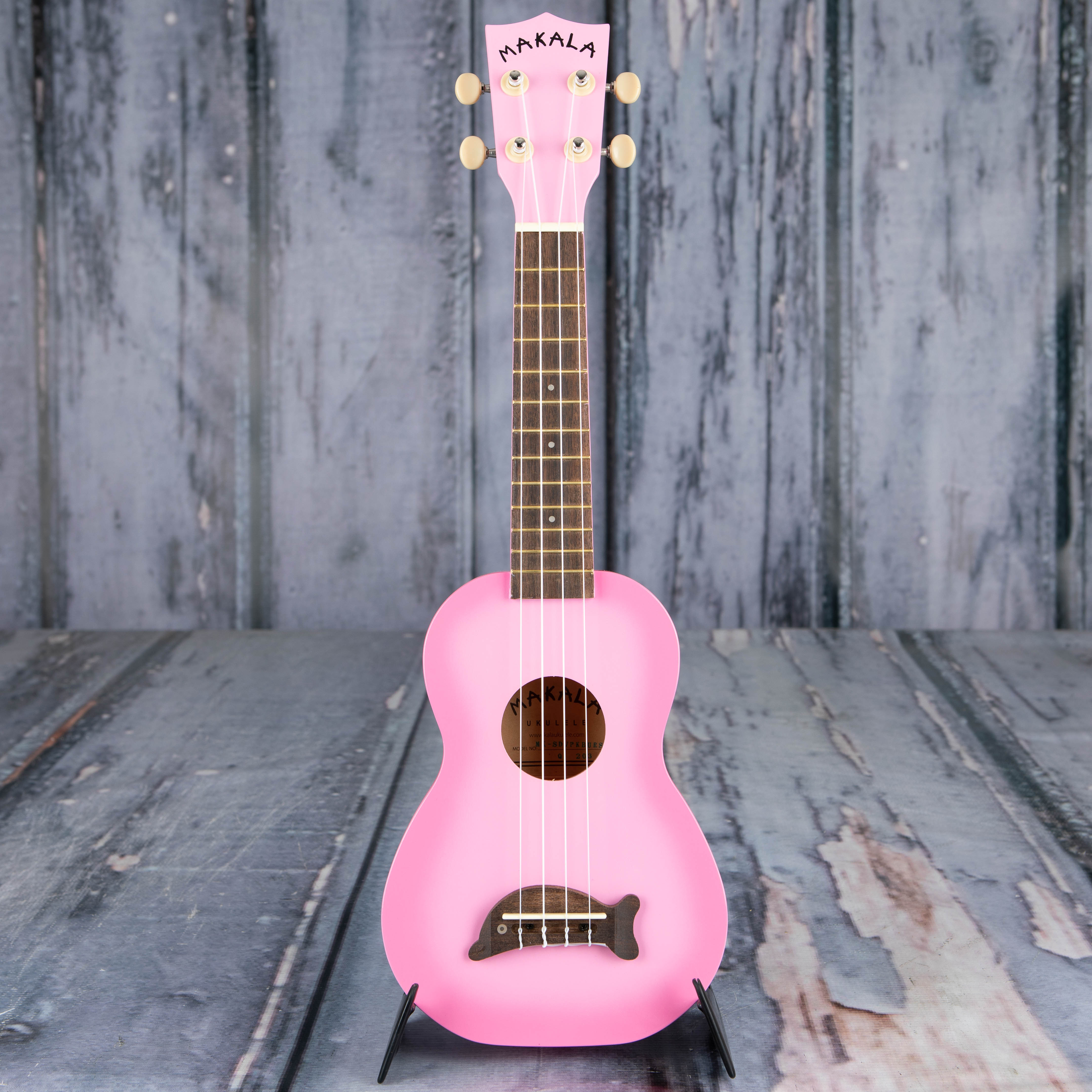 Kala Soprano Dolphin Ukulele, Pink Burst, front
