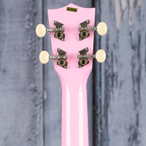 Kala Soprano Dolphin Ukulele, Pink Burst, back headstock