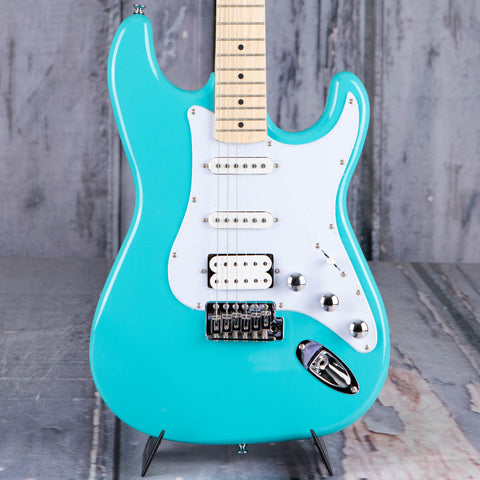 Kramer Focus VT-211S Electric Guitar, Teal, front closeup