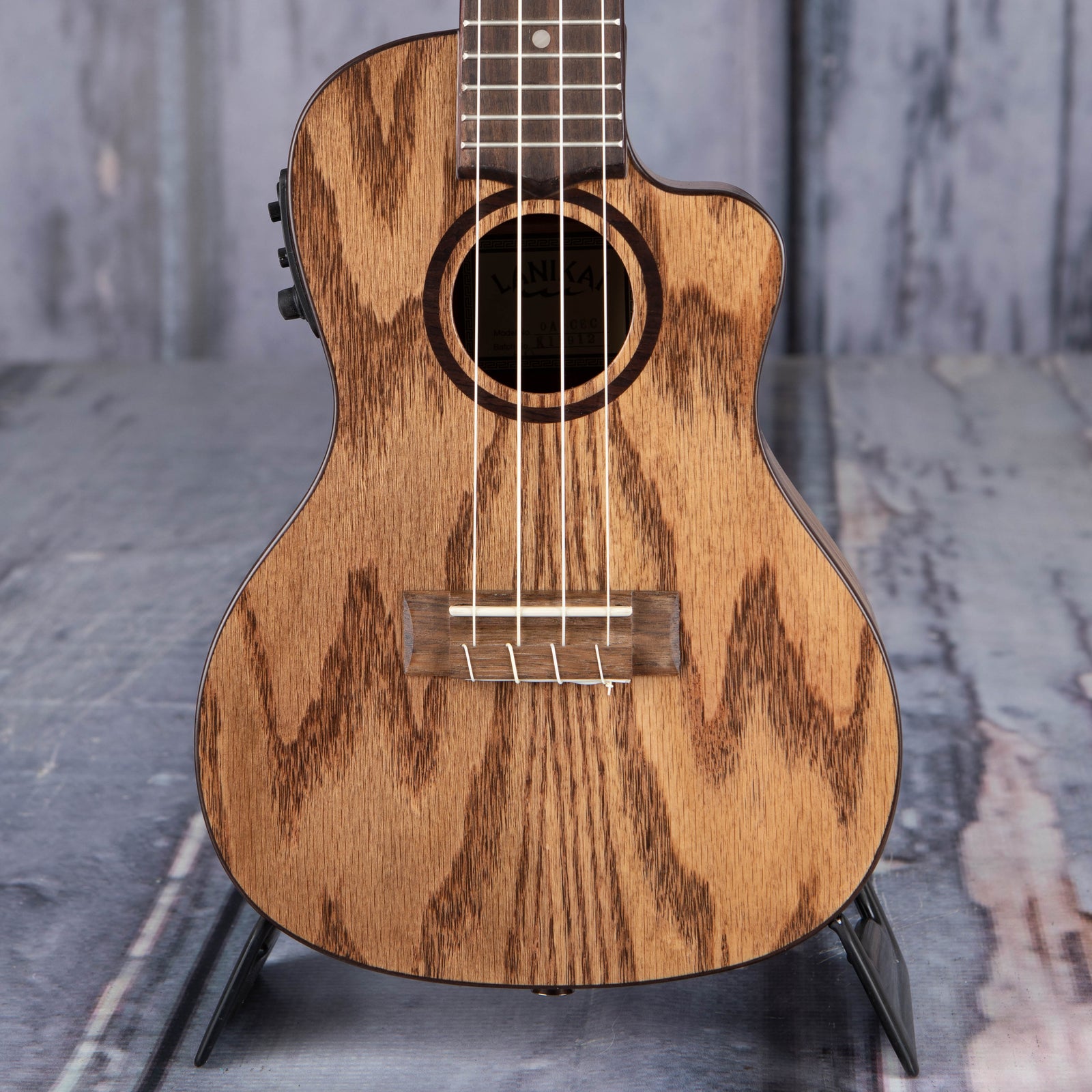 Lanikai Oak Concert Acoustic Electric Uke Satin Natural For