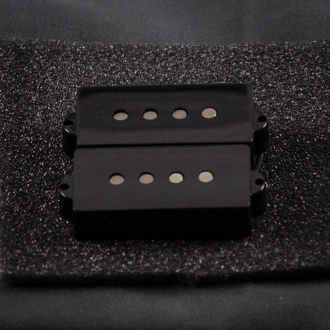 Lollar Overwound Precision Bass Split-Coil Pickup Set, Black, front closeup