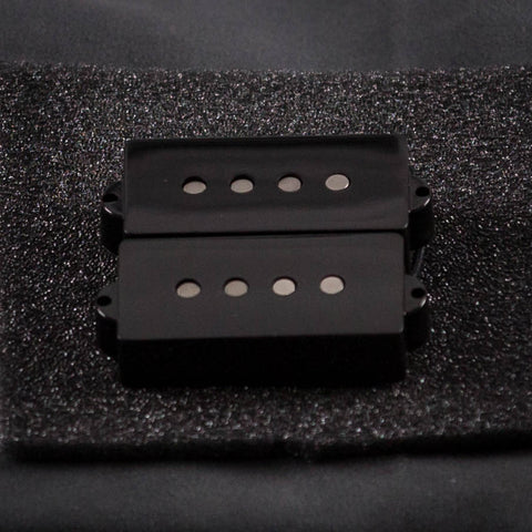 Lollar Overwound Precision Bass Split-Coil Pickup Set, Black, front closeup