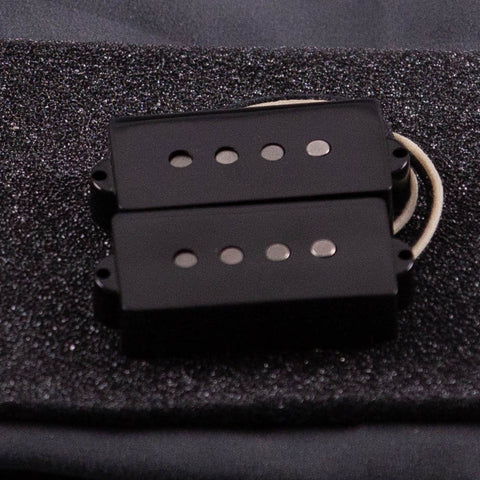 Lollar Standard Precision Bass Split Coil Pickup Set, Black, front closeup