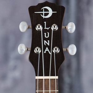 Luna Honu Tribal Turtle Soprano Ukulele Pack, Satin Natural, front headstock