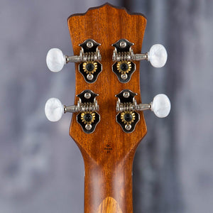 Luna Honu Tribal Turtle Soprano Ukulele Pack, Satin Natural, back headstock