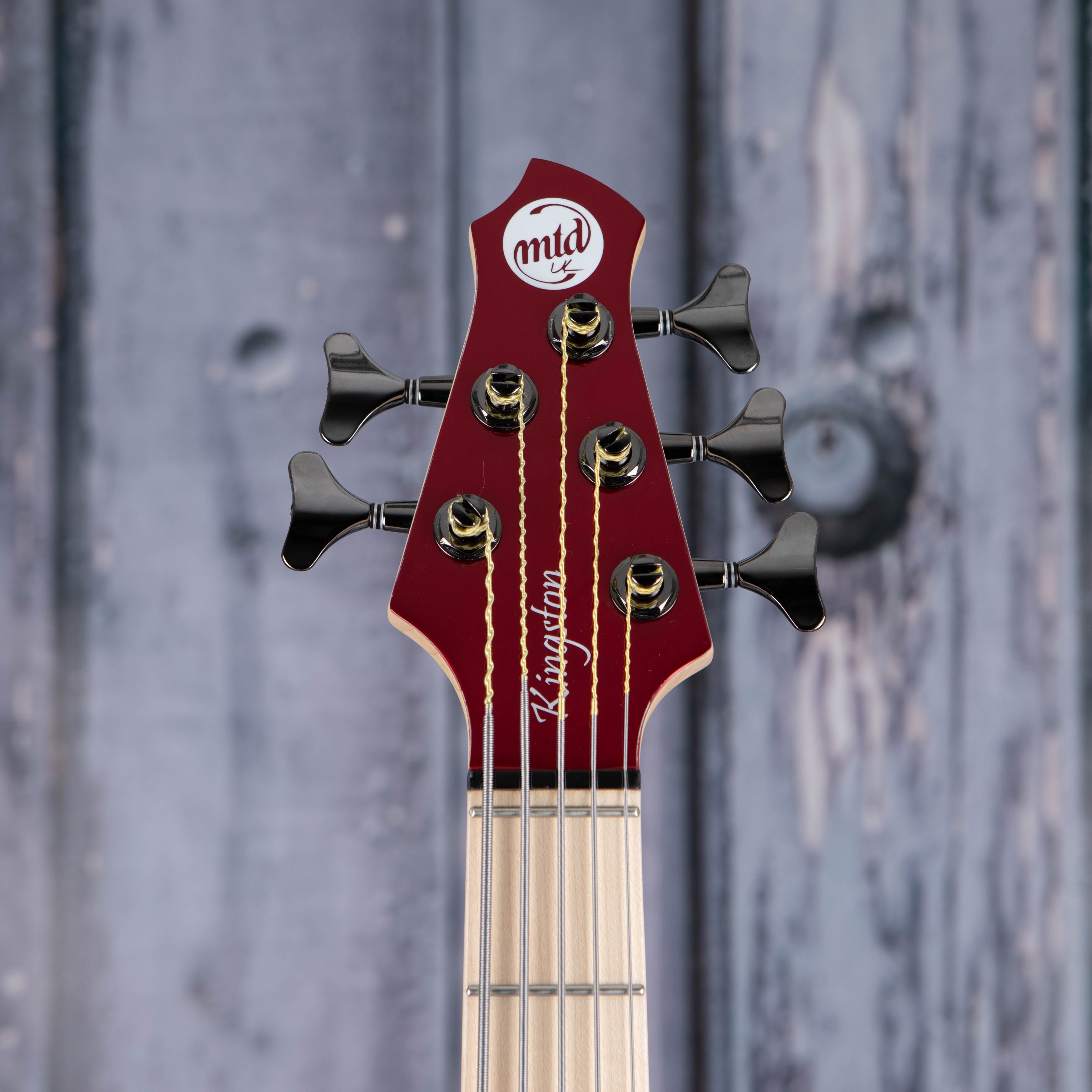 MTD Lynn Keller Signature 532-24 5-String Electric Bass Guitar, Candy Apple Red, front headstock