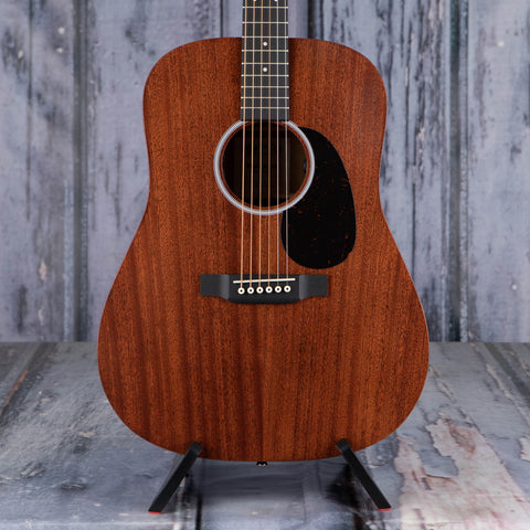 Martin D-10E Acoustic/Electric Guitar, Natural Sapele, front closeup