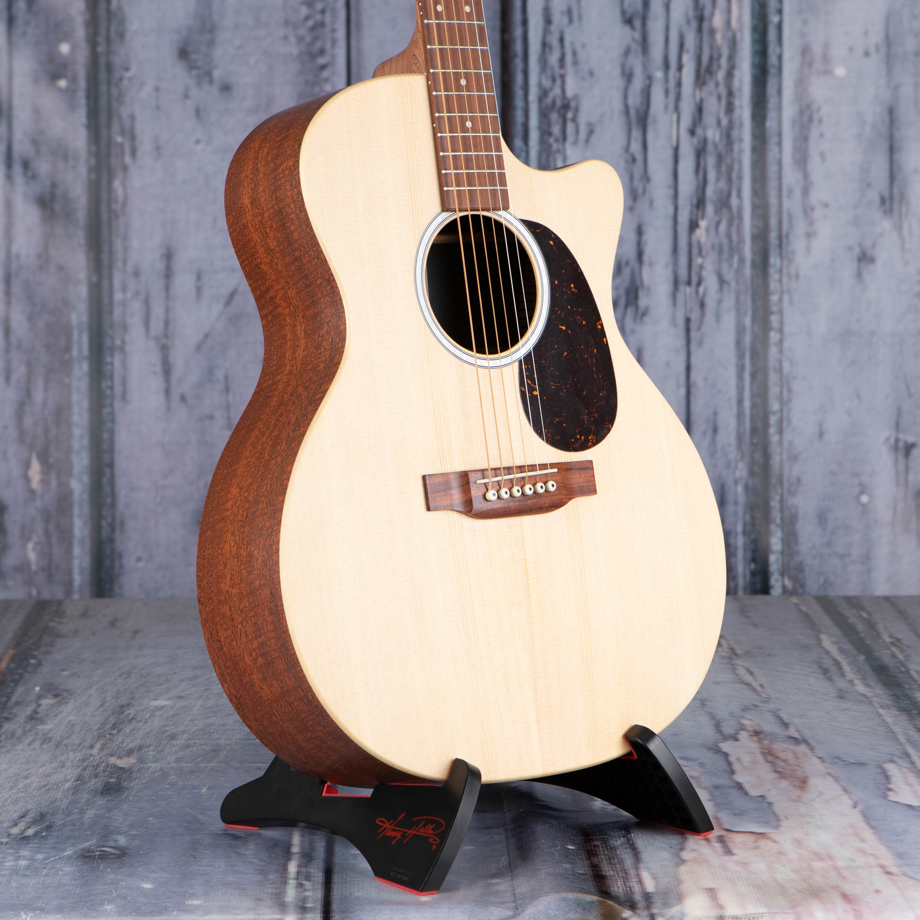 Martin GPC-X2E Mahogany Acoustic/Electric Guitar, Natural, angle