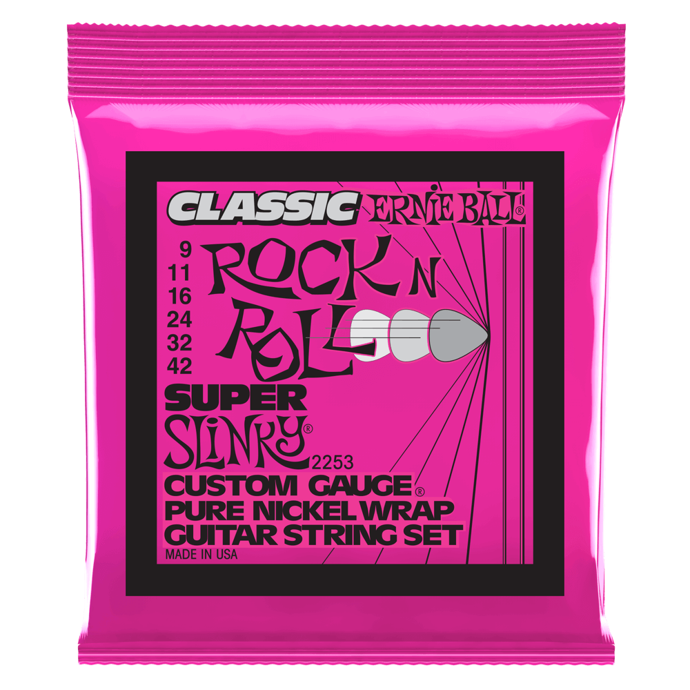 Ernie Ball SUPER SLINKY CLASSIC ROCK N ROLL PURE NICKEL WRAP ELECTRIC GUITAR STRINGS