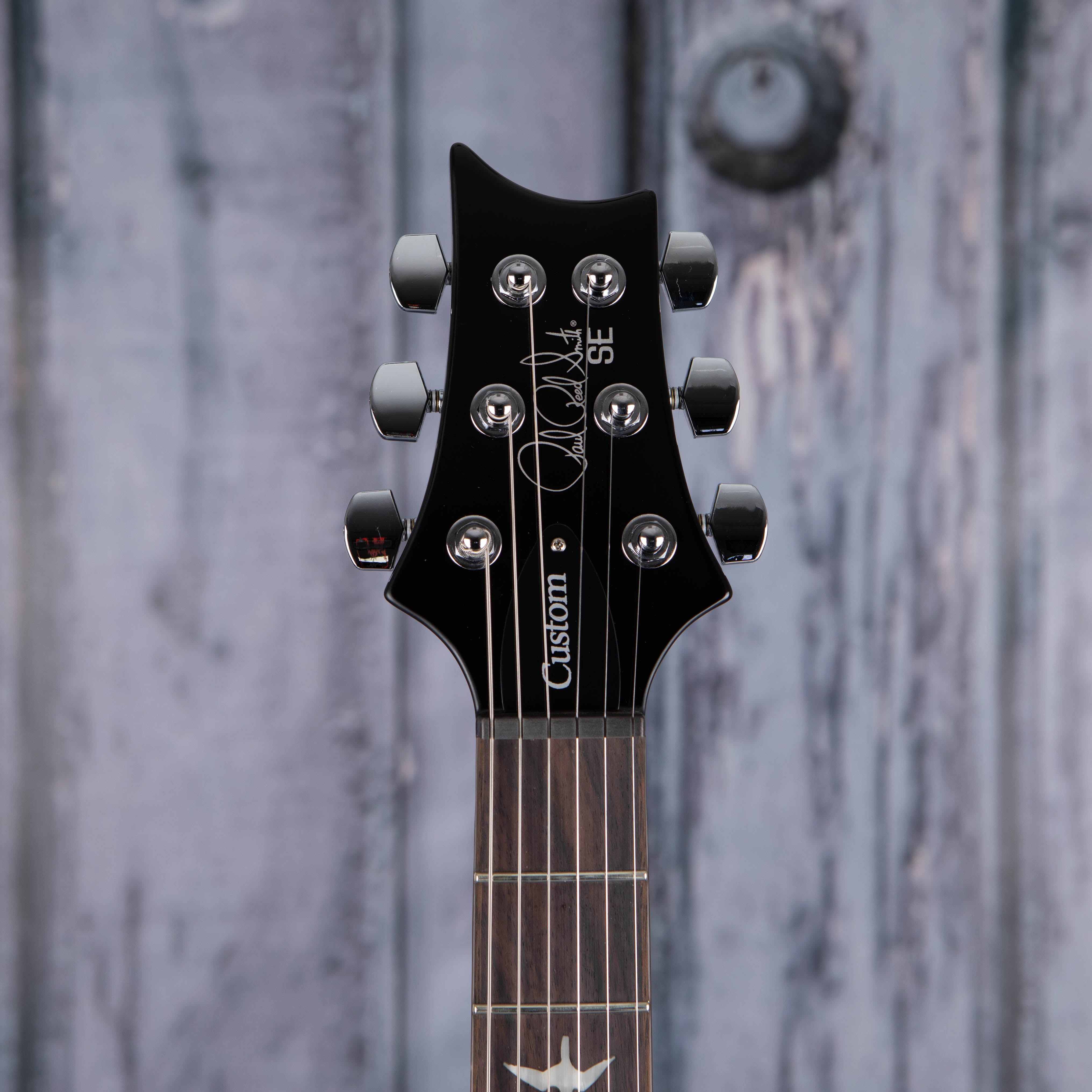 Paul Reed Smith SE Custom 22 Semi-Hollow Electric Guitar, Black Gold Sunburst, front headstock