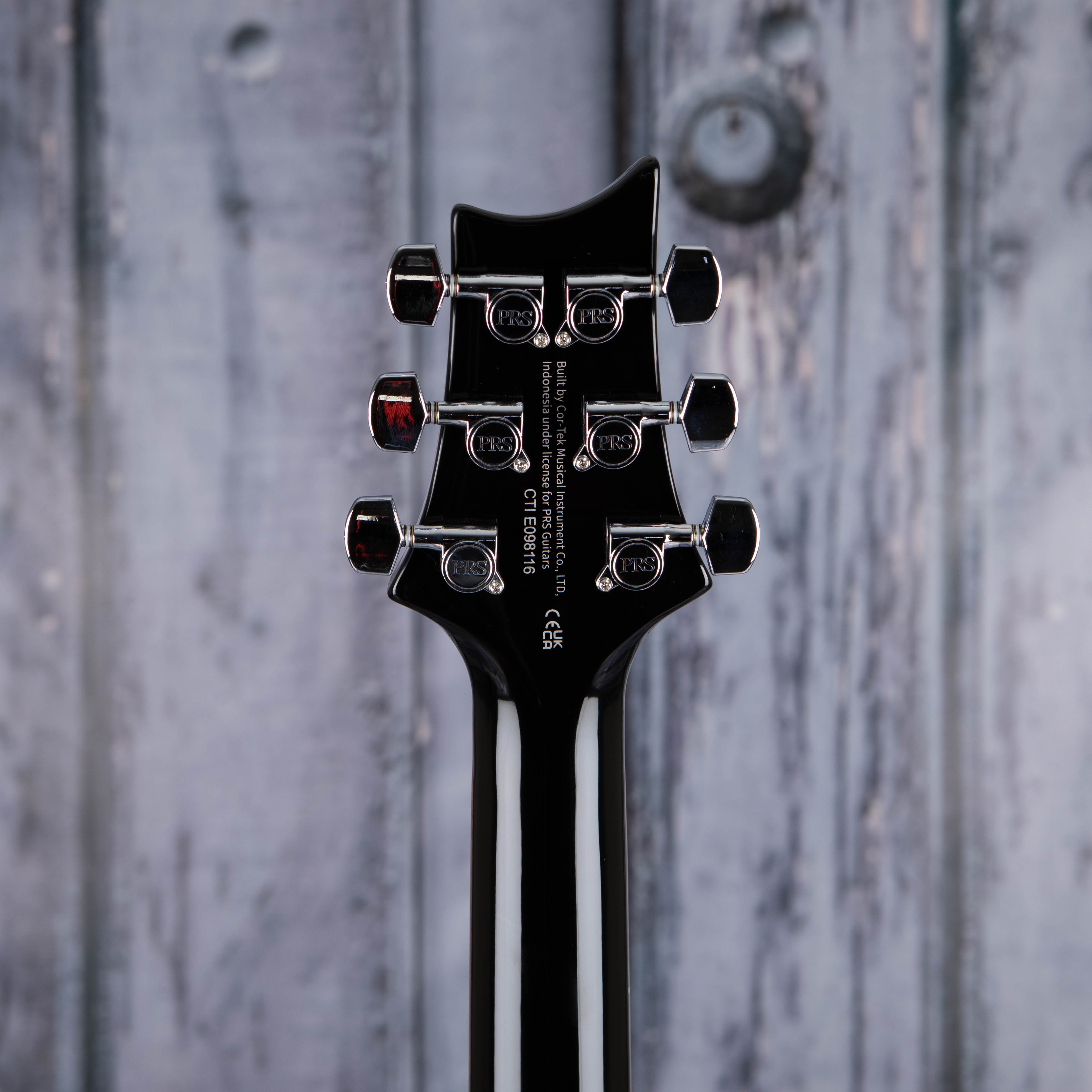 Paul Reed Smith SE Custom 22 Semi-Hollow Electric Guitar, Black Gold Sunburst, back headstock
