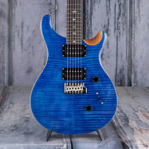 Paul Reed Smith SE Custom 24 Electric Guitar, Faded Blue, front closeup
