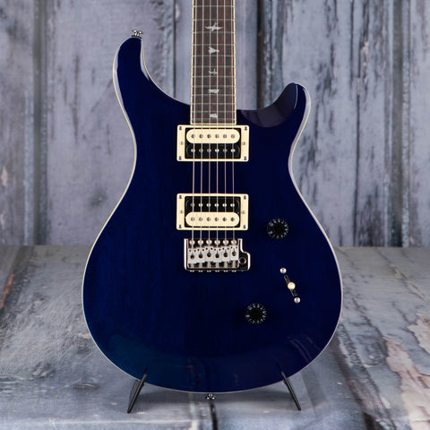 Paul Reed Smith SE Standard 24 Electric Guitar, Translucent Blue, front closeup