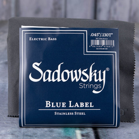Sadowsky Blue Label Stainless Steel 5-String Taperwound Electric Bass Strings, 45-130T