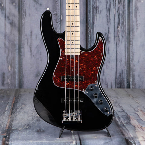 Sadowsky MetroExpress 21-Fret Vintage J/J Electric Bass Guitar, Solid Black High Polish, front closeup