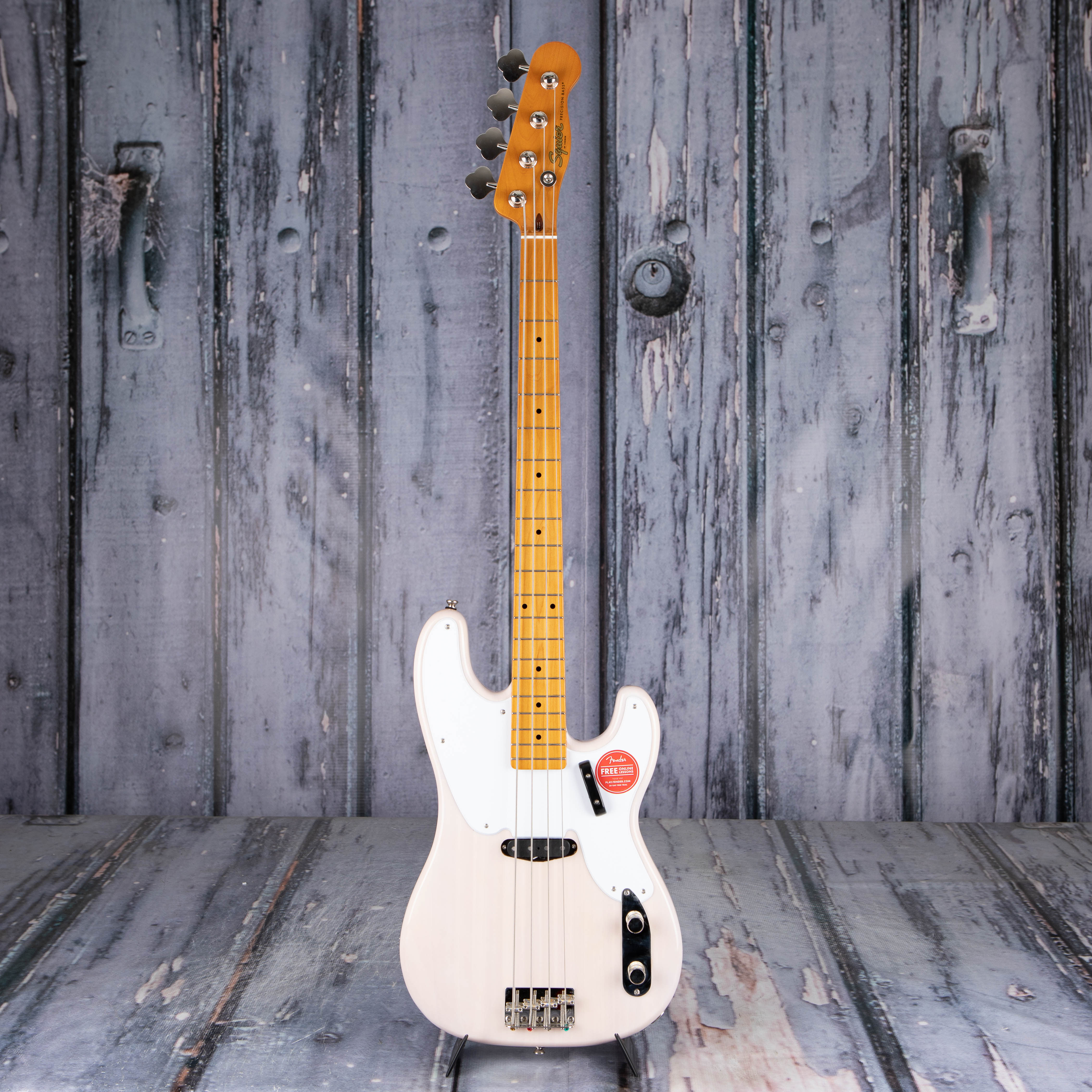 Squier Classic Vibe '50s Precision Bass Guitar, White Blonde, front