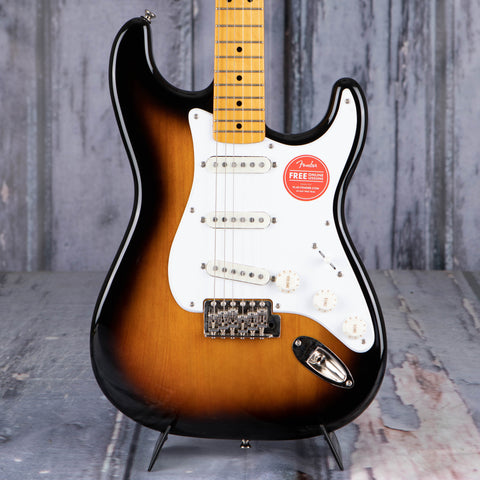 Squier Classic Vibe '50s Stratocaster Electric Guitar, 2-Color Sunburst, front closeup