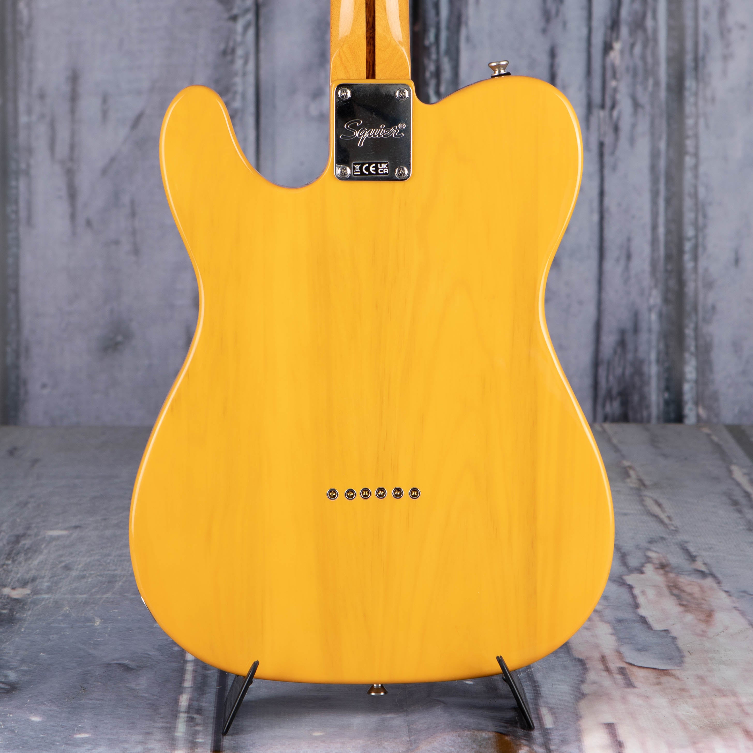 Squier Classic Vibe '50s Telecaster Electric Guitar, Butterscotch Blonde, back closeup