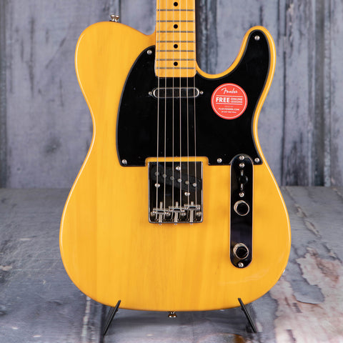Squier Classic Vibe '50s Telecaster Electric Guitar, Butterscotch Blonde, front closeup