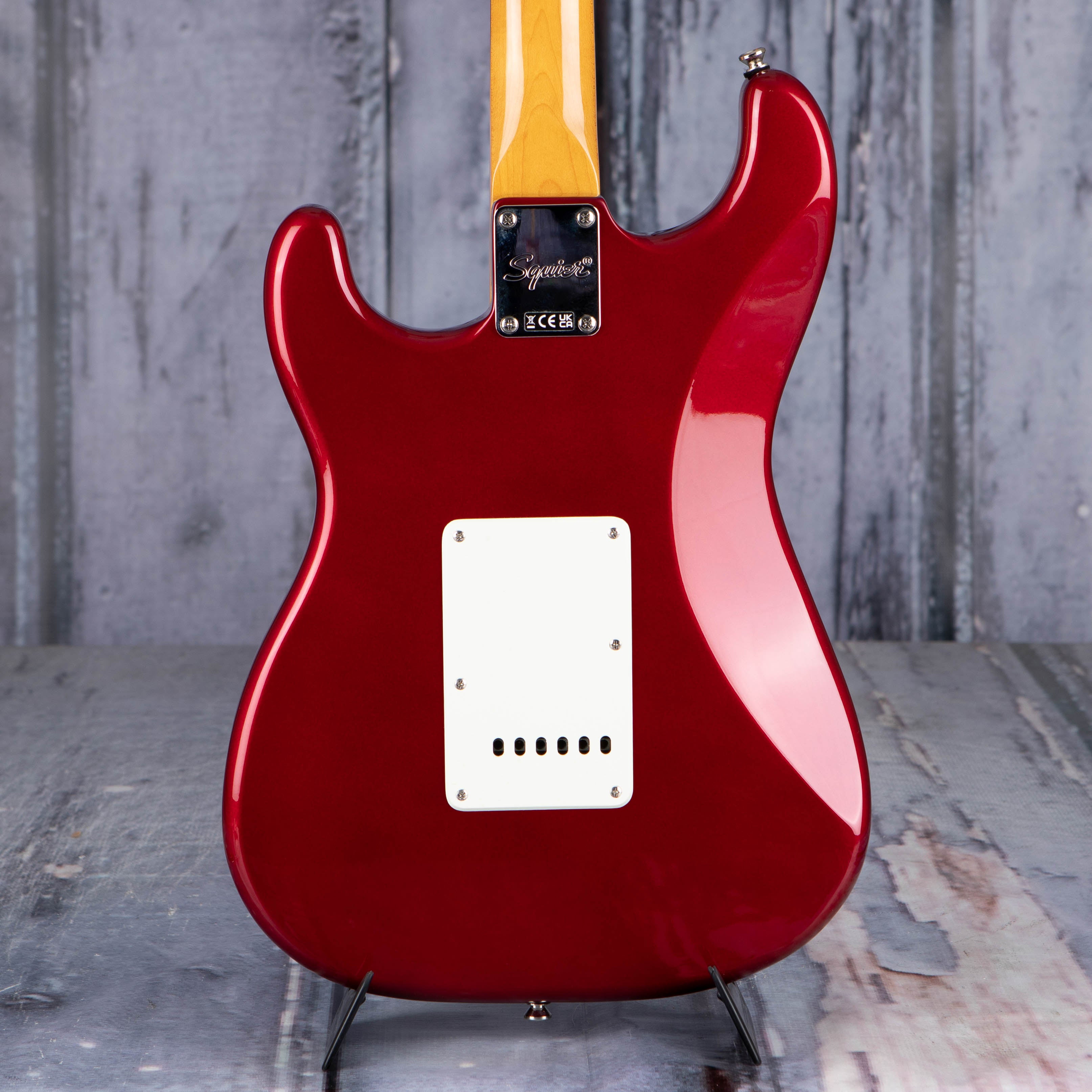 Squier Classic Vibe '60s Stratocaster Electric Guitar, Candy Apple Red, back closeup