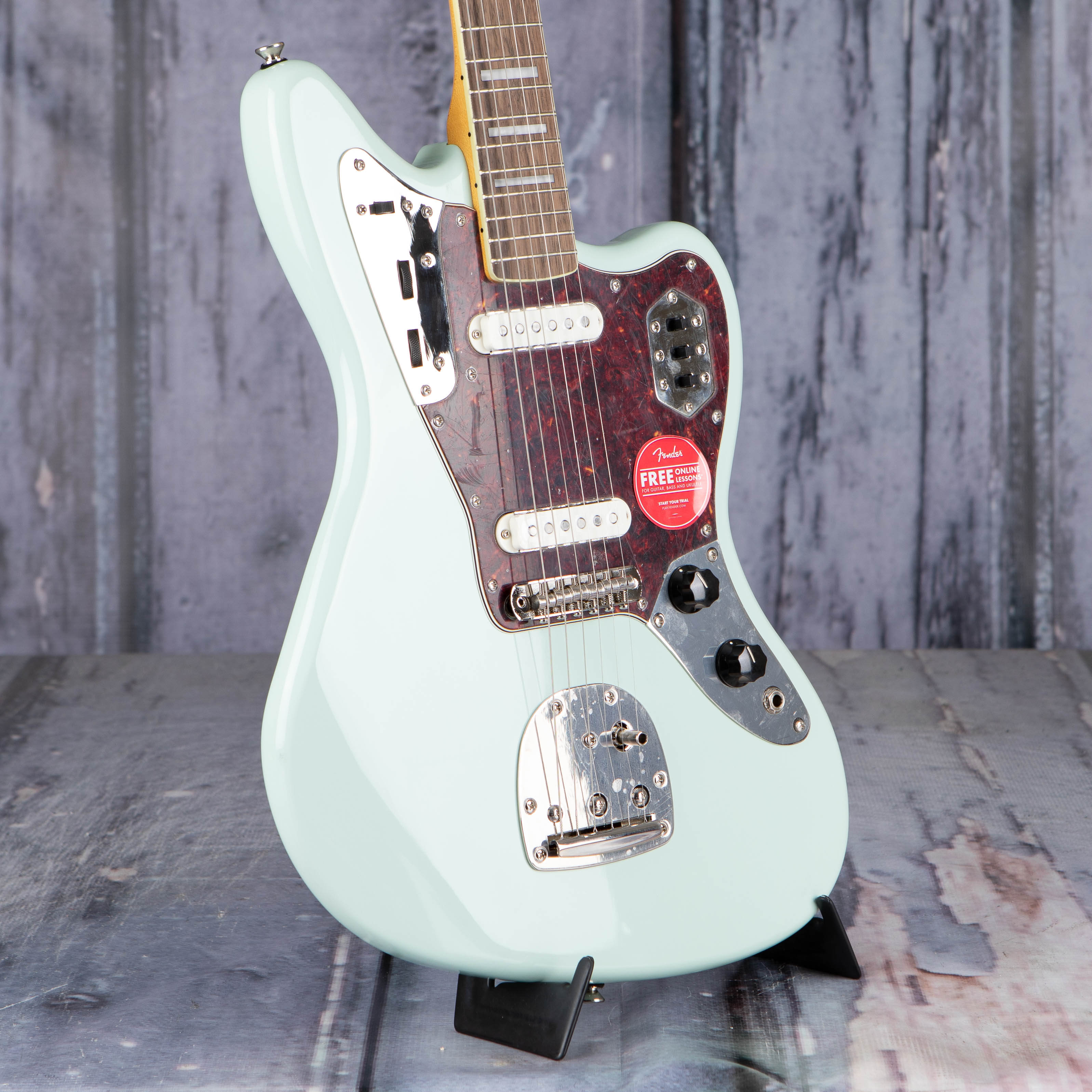 Squier Classic Vibe '70s Jaguar Electric Guitar, Surf Green, angle