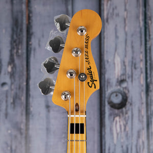 Squier Classic Vibe '70s Jazz Bass Guitar, Natural, front headstock
