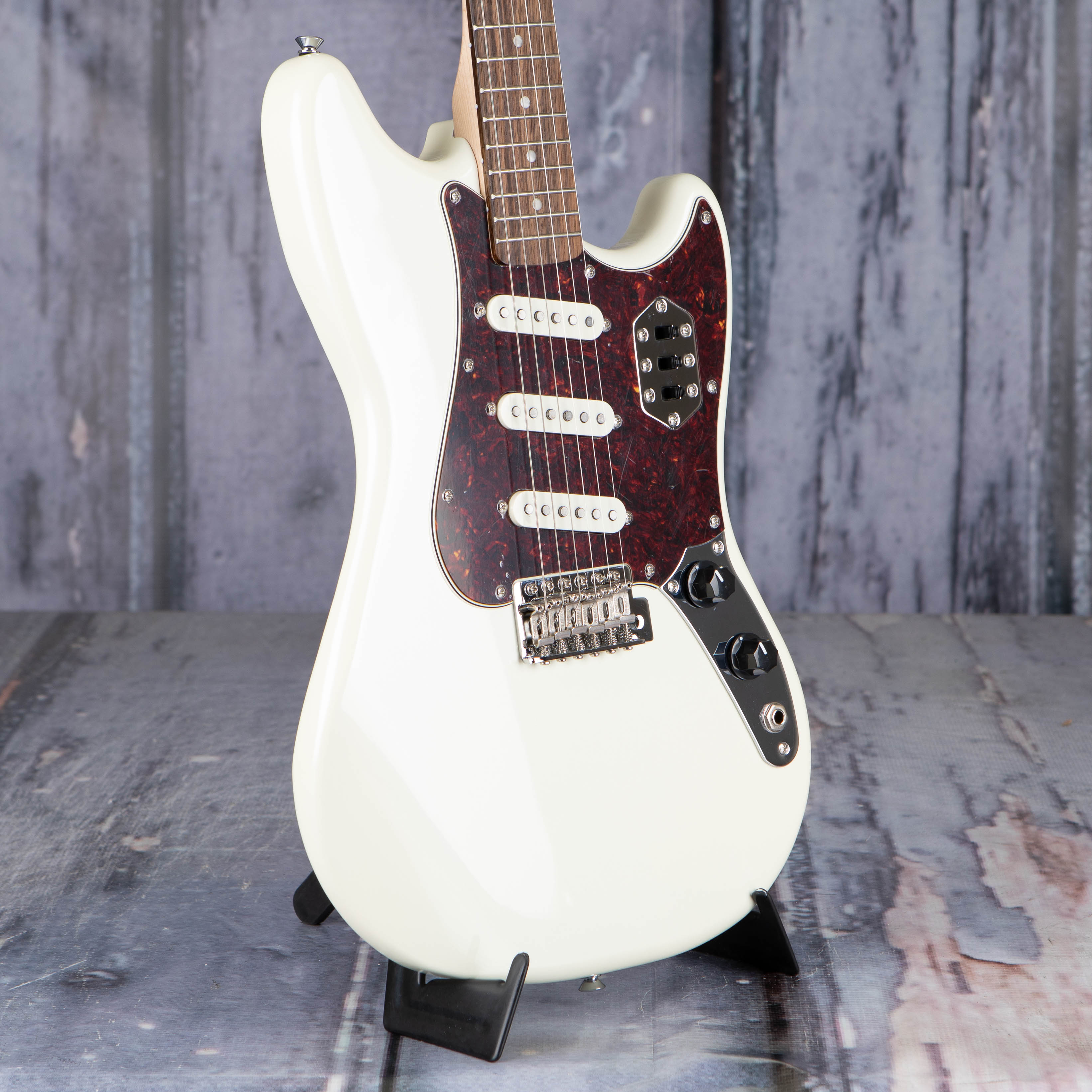 Squier Paranormal Cyclone Electric Guitar, Pearl White, angle
