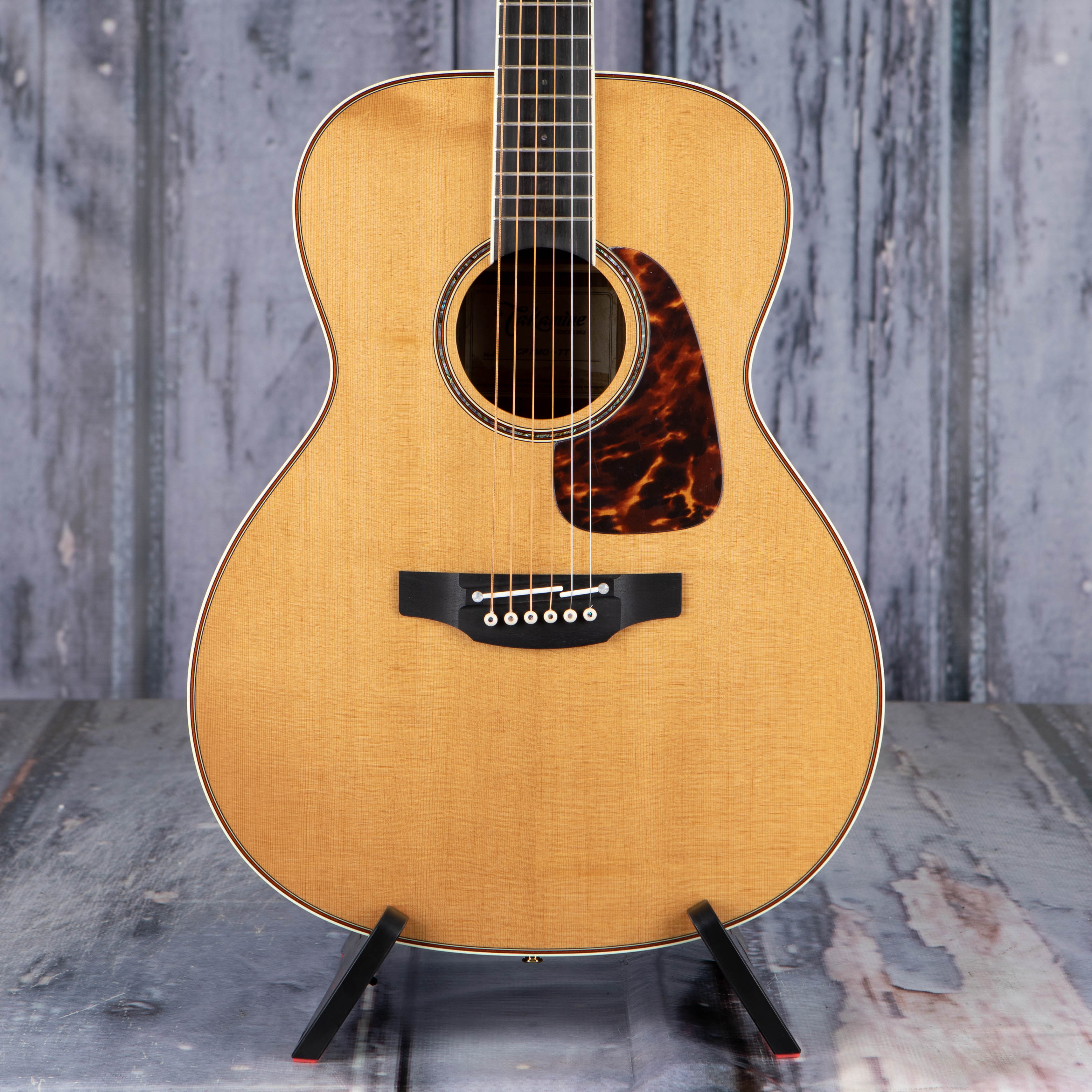 Takamine CP7MO-TT Acoustic/Electric Guitar, Natural Gloss, front closeup