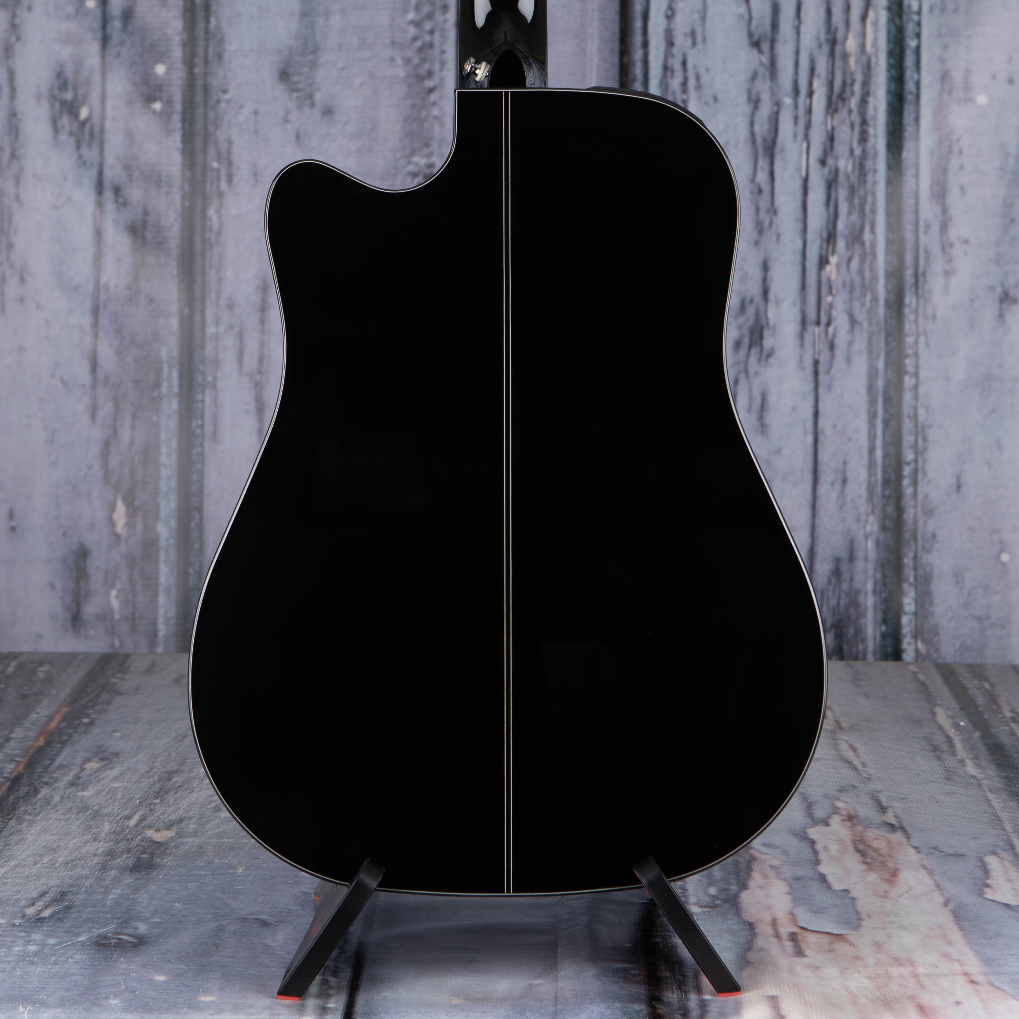 Takamine GD30CE-12 Dreadnought Acoustic/Electric Guitar, Black, back closeup